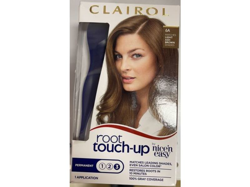 Clairol Nice'n Easy Root Touch-Up Permanent Hair Color Kit, 6A Matches Light Ash Brown Shades, 1 Application, Pack Of 2