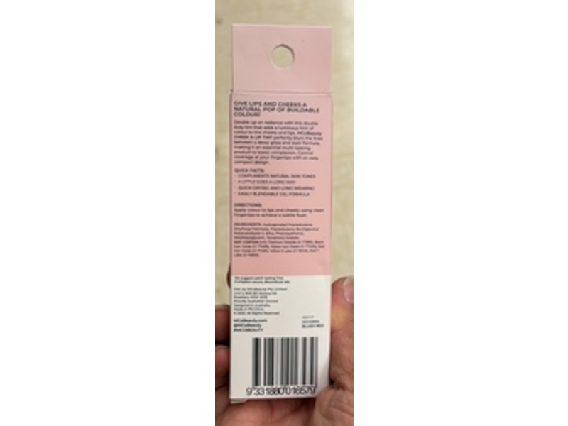 MCoBeauty Cheek & Lip Tint, Blush Red, 0.3 fl oz/10 mL