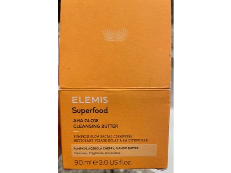 Elemis Superfood AHA Glow Cleansing Butter Facial Cleanser, Pumpkin, 3.0 fl oz/90 mL