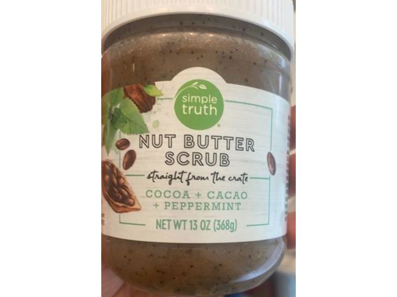 Simple Truth Nut Butter Scrub, Cocoa + Cacao + Peppermint, 13 oz/368 g
