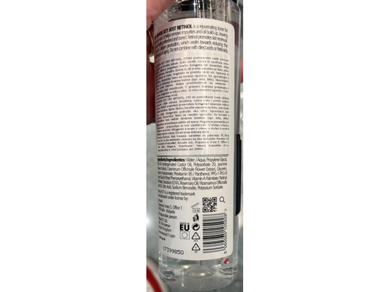 Revox B77 Just Retinol Rejuvenating Toner, 8.45 fl oz/250 mL