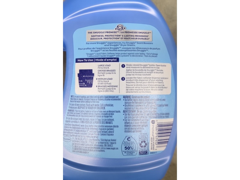 Snuggle Fabric Conditioner, Blue Sparkle, 97 Loads, 66 fl oz/1.95 L