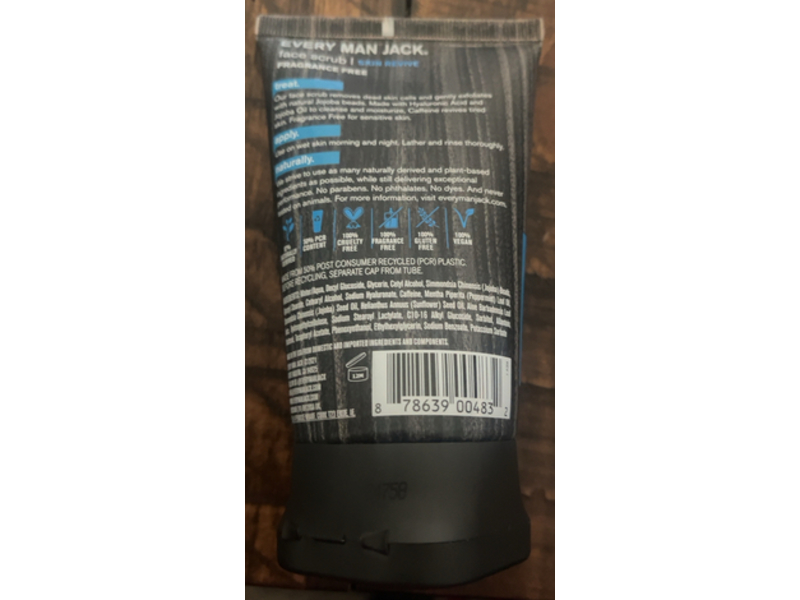Every Man Jack Gentle Exfoliating Face Scrub, 2 Treat, 4.2 fl oz/125 mL