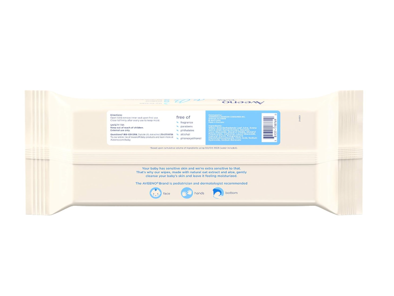 Aveeno Baby Sensitive All Over Wipes, 64 Count