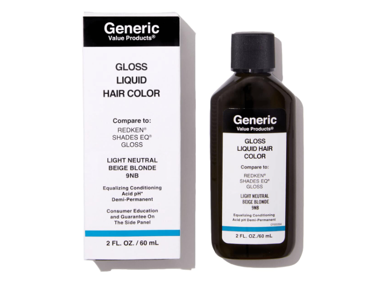 Generic Value Products Gloss Liquid Demi-Permanent Hair Color, 9NB Light Neutral Beige Blonde, 2 fl oz/60 mL