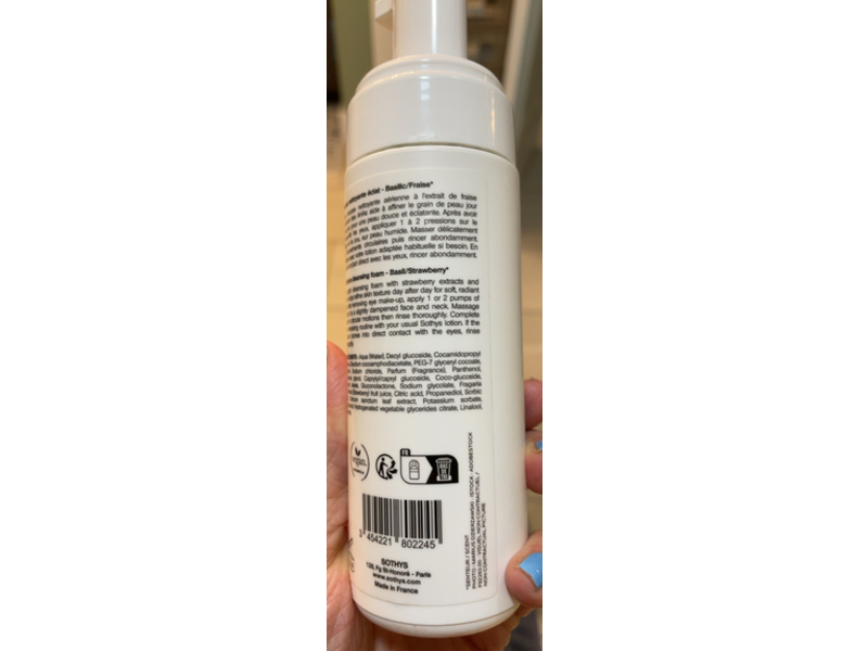 Sothys Radiance Cleansing Foam, Basil - Strawberry, 5.07 fl oz/150 mL