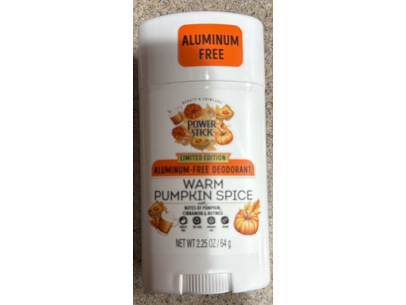 Power Stick Aluminum-Free Deodorant, Warm Pumpkin Spice, 2.25 oz/64 g