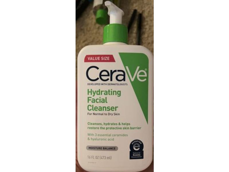 CeraVe Hydrating Facial Cleanser, 16 fl oz/473 mL