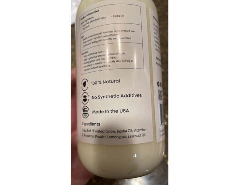 TallowRx Moisturizing Lotion, Lemongrass, 8 oz/226 g