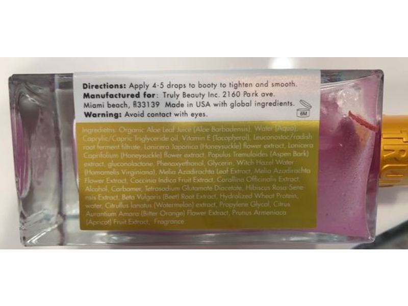 Truly Buns Of Glowry Butt Serum, Tighten & Glow, 3.4 oz/100 mL