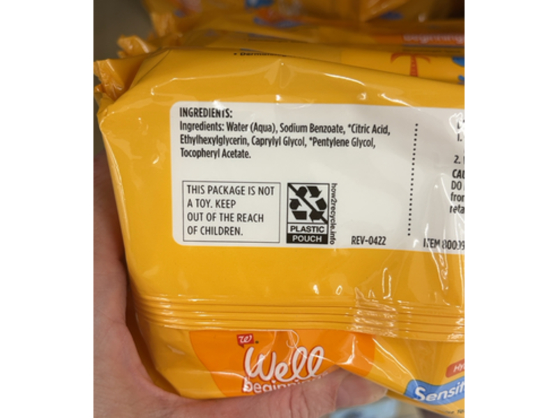 Walgreens Well Beginnings Sensitive Baby Wipes, 72 Count