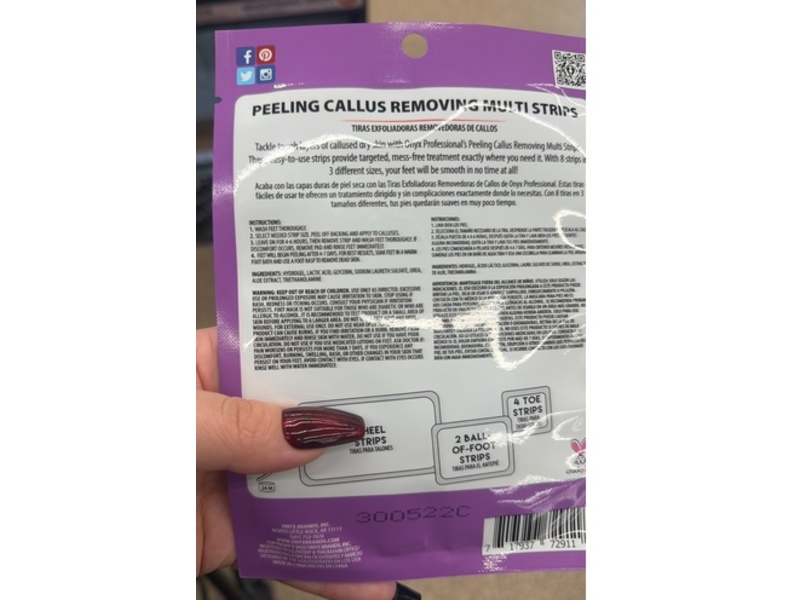 Onyx Professional Callus Removing Multi Strips, 8 Count