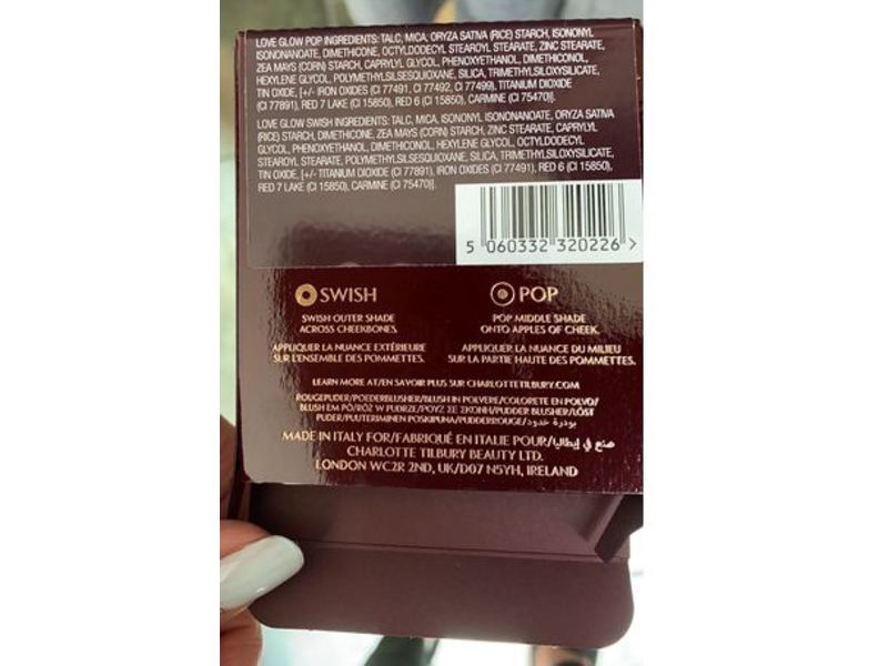 Charlotte Tilbury Cheeks To Chic Swish & Pop Blusher, Love Glow, 0.28 oz/8 g