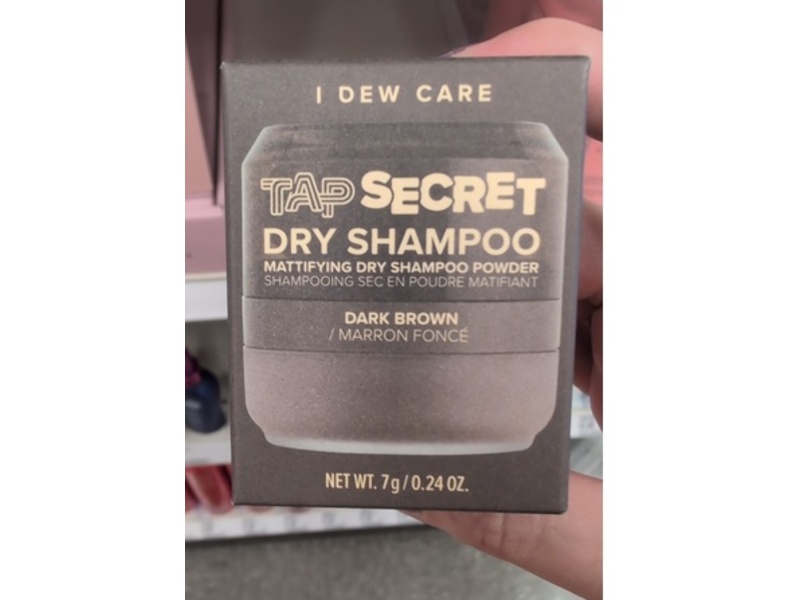 I Dew Care Tap Secret Dry Shampoo Powder, Dark Brown, 0.24 oz/7 g