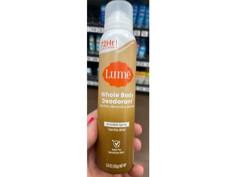 Lume Whole Body Deodorant Spray, Vanilla Bliss, 3.6 oz/102 g