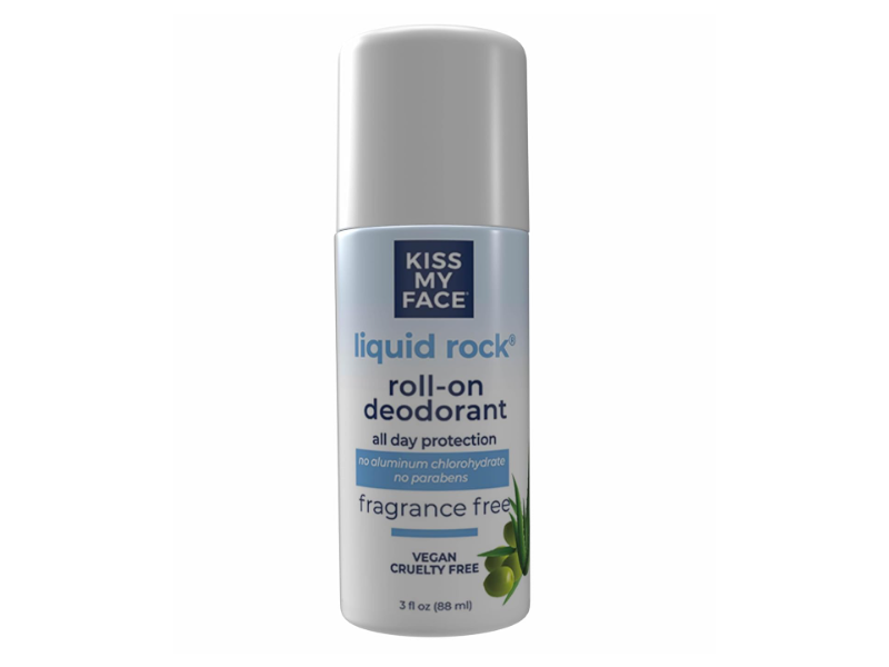 Kiss My Face Liquid Rock Roll-On Deodorant, Fragrance Free, 3 fl oz/88 mL.