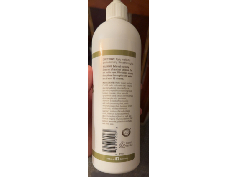 Nutribiotic Sensitive skin Non Soap Skin Cleanser, 16 fl oz/473 mL