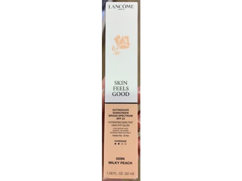 Lancome Skin Feels Good Hydrating Skin Tint Healthy Glow, SPF 23, 009N Milky Peach, 1.08 fl oz/32 mL
