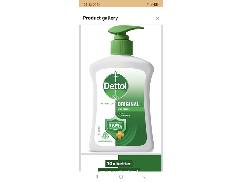 Dettol Original Germ Defence Liquid Handwash, 200 mL