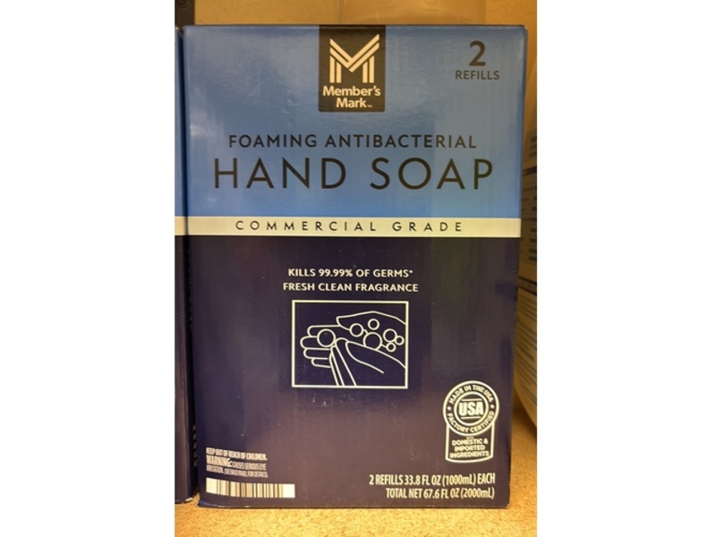 Member's Mark Foaming Antibacterial Hand Soap, 67.6 fl oz/2000 mL, 2 Count