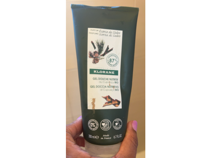 Klorane Cedar Bark Nourishing Shower Gel, 6.7 fl oz/200 mL