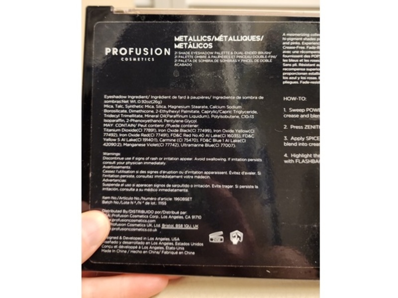 Profusion Cosmetics Metallic Eyeshadow Palette, 0.92 fl oz/26 g