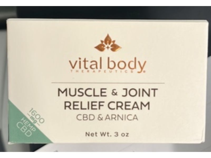 Vital Body Muscle & Joint Relief Cream, CBD & Arnica, 3 oz