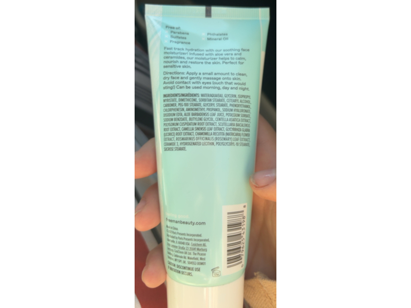 Freeman Soothing Face Moisturizer, Aloe & Ceramides, 3 fl oz/89 mL