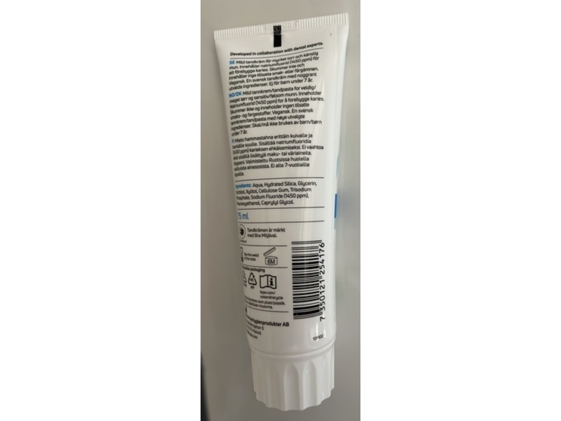 TePe Pure Unflavored Toothpaste, 75 mL