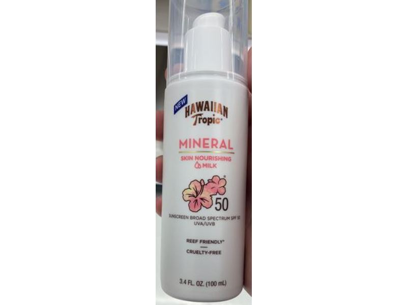 Hawaiian Tropic Mineral Skin Nourishing Milk, SPF 50, 3.4 fl oz/100 mL