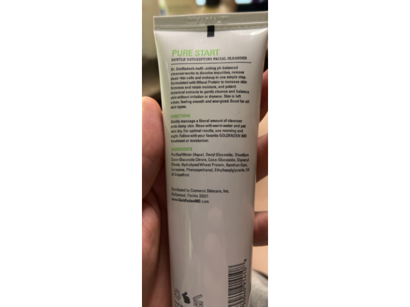 Goldfaden MD Pure Start Gentle Detoxifying Facial Cleanser, 3.4 fl oz/100 mL