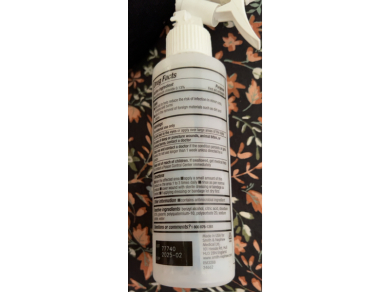 Smith & Nephew First Aid Antiseptic Dermal Wound Cleanser, 8 oz/236 mL