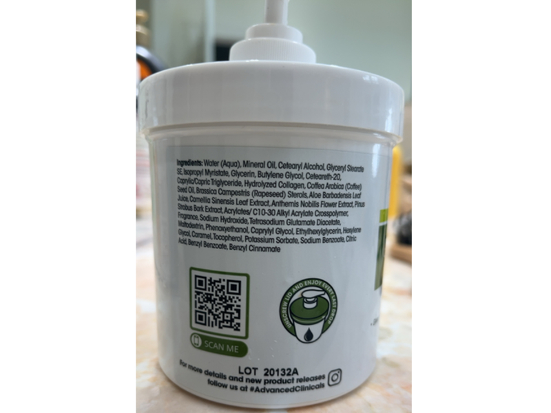 Advanced Clinicals Thermo-Firming Cream, Green Coffee Bean Oil, 16 oz/454 g, Pack Of 2