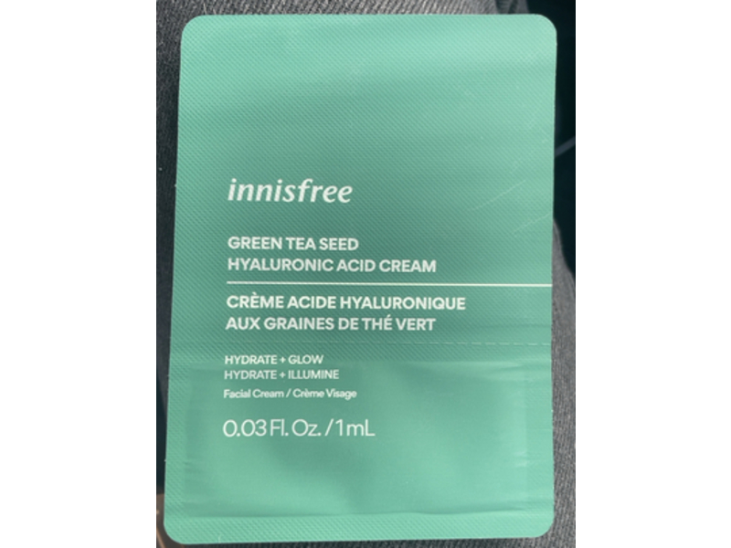 Innisfree Green Tea Seed Hyaluronic Acid Cream, 0.03 fl oz/1 mL