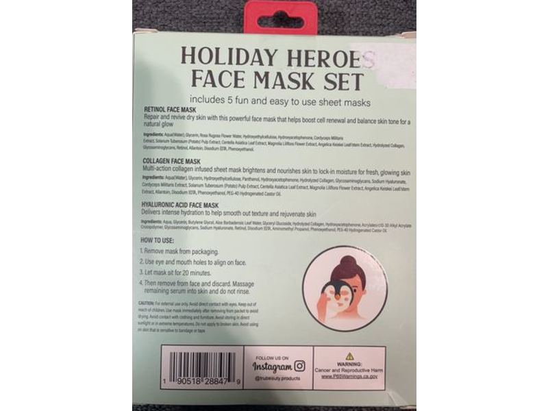 True Beauty Holiday Heroes Face Mask Set
