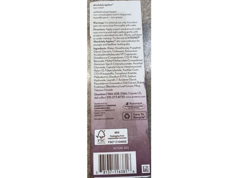 Aveeno Absolutely Ageless Eye Cream, 0.5 oz