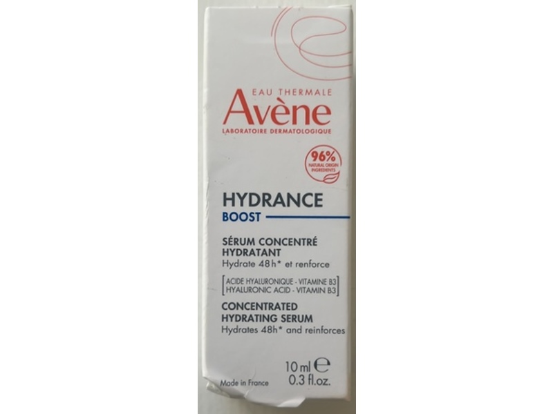Avene Hydrance Boost Concentrated Hydrating Serum, Hyaluronic Acid, 0.3 fl oz/10 mL