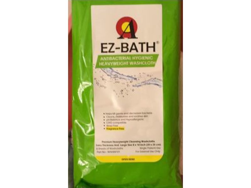 Point A Tech Ez-Bath Anti-Bacterial Wash Cloth, Fragrance Free, 8 Sheets