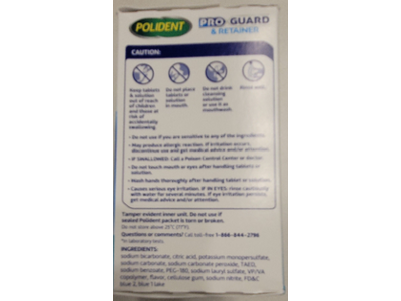 Polident Pro Guard & Retainer Antibacterial Daily Cleanser, Clear & Fresh, 40 Count, Pack Of 3