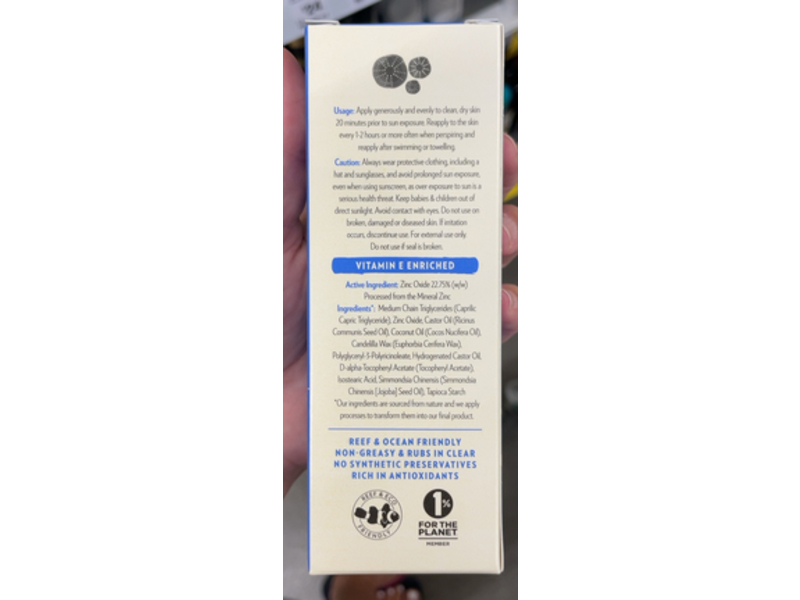 Little Urchin Natural Face Sunscreen, Clear Zinc, SPF 50, 1.69 fl oz/50 g