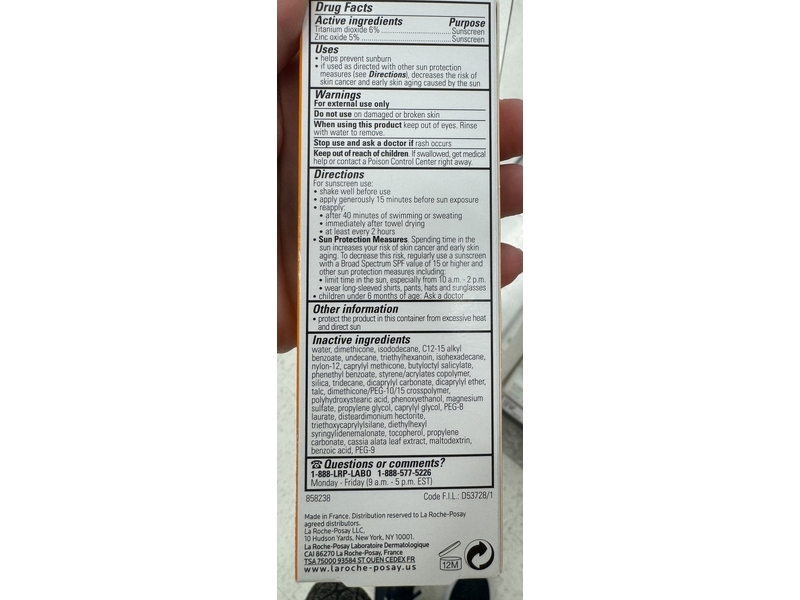 La Roche Posay Anthelios Mineral Light Fluid Sunscreen, SPF 50, 1.7 oz/50 mL