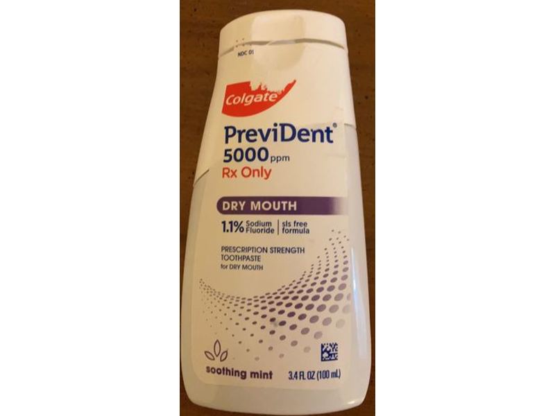 Colgate PreviDent Dry Mouth Toothpaste, Soothing Mint, 3.4 fl oz/100 mL (RX)