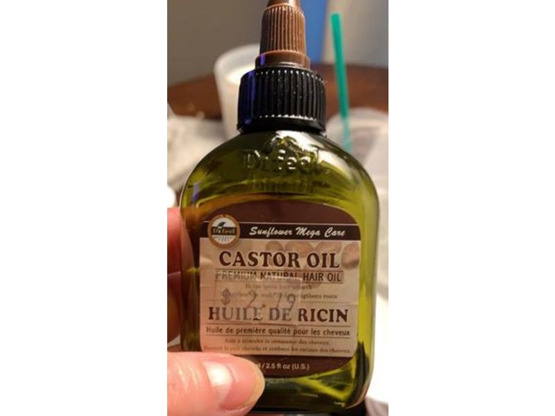 Difeel Sunflower Mega Care Premium Natural Hair Oil, Castor Oil, 2.5 fl oz