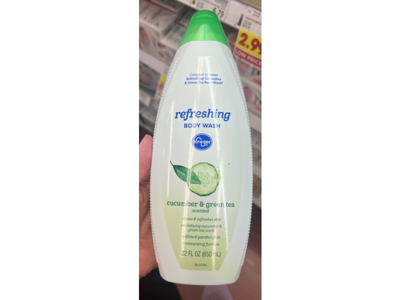 Kroger Refreshing Body Wash, Cucumber & Green Tea, 22 fl oz/650 mL