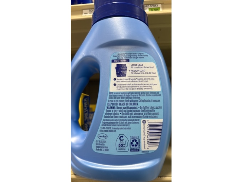 Snuggle +SuperFresh Liquid Fabric Conditioner, Spring Burst, 30 Loads, 26.8 fl oz/792 mL