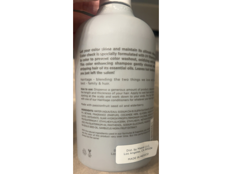 Hairitage By Mindy McKnight Color Check Color Care Shampoo, 13 fl oz/384 mL