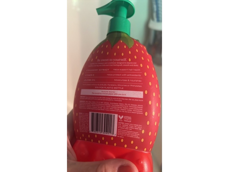 Raw Sugar Kids' Gentle Shampoo + Conditioner, Strawberry Kiwi, 12 fl oz/354 mL