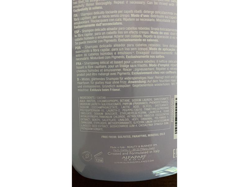 Alfaparf Milano Semi Di Lino Smoothing Low Shampoo, 8.45 fl oz/250 mL
