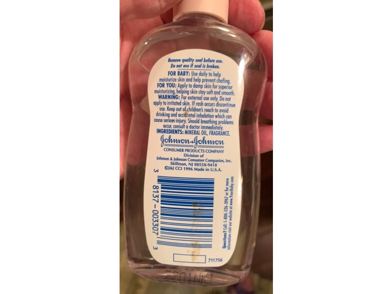 Johnson & Johnson Baby Oil, 3 fl oz/89 mL