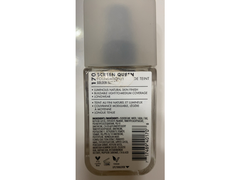 Milani Natural Finish Foundation, Screen Queen 170 Golden Fair, 1 fl oz/30 mL